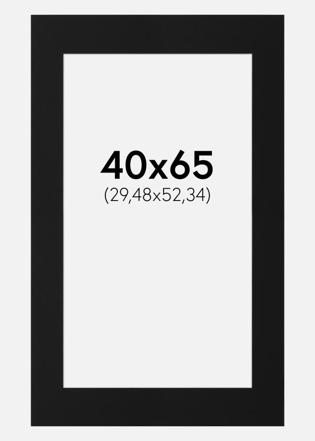 Paspatuuri Musta Standard (Valkoinen keskus) 40x65 cm (29,48x52,34)