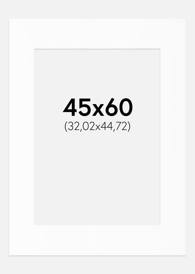 Passepartout Valkoinen Standard (Valkoinen keskus) 45x60 cm (32,02x44,72)