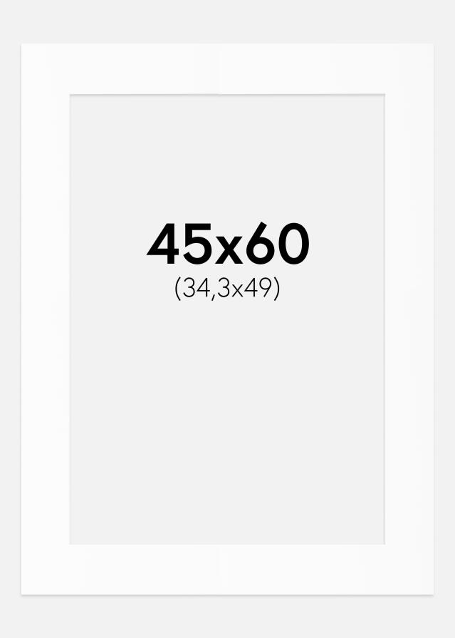Passepartout Valkoinen Standard (Valkoinen keskus) 45x60 cm (34,3x49)