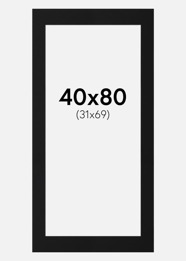 Paspatuuri Musta Standard (Valkoinen keskus) 40x80 cm (31x69)