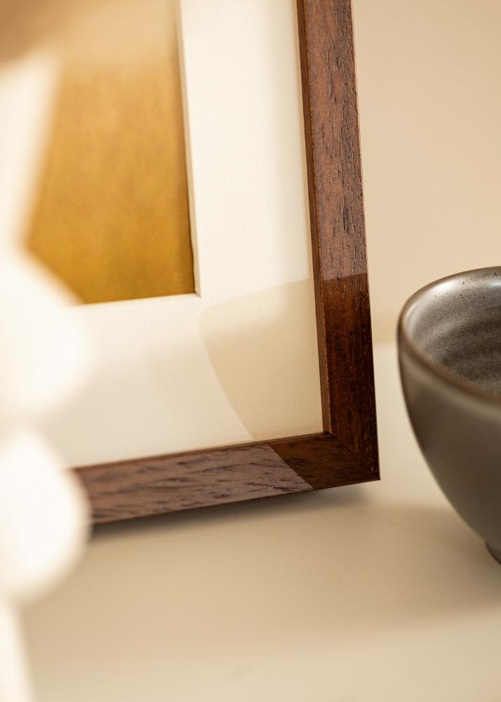 Kehys Hermes Teak 60x90 cm - Passepartout Valkoista 50x75 cm