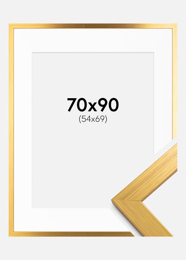Kehys Gold Wood 70x90 cm - Passepartout Valkoinen 55x70 cm