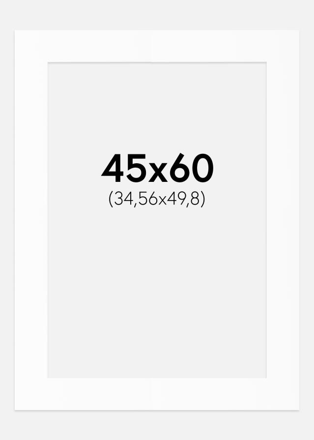 Passepartout Valkoinen Standard (Valkoinen keskus) 45x60 cm (34,56x49,8)