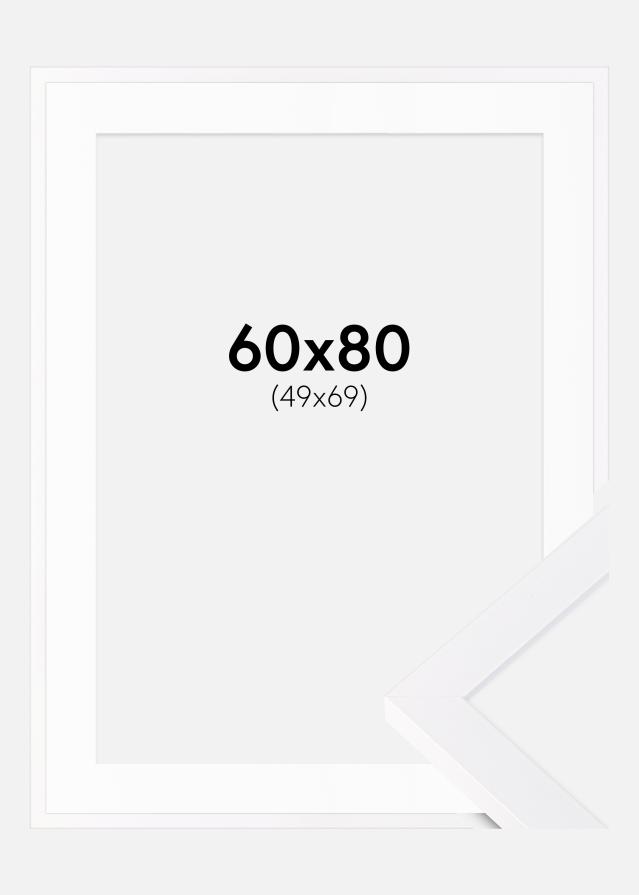 Kehys Selection Valkoinen 60x80 cm - Passepartout Valkoinen 50x70 cm