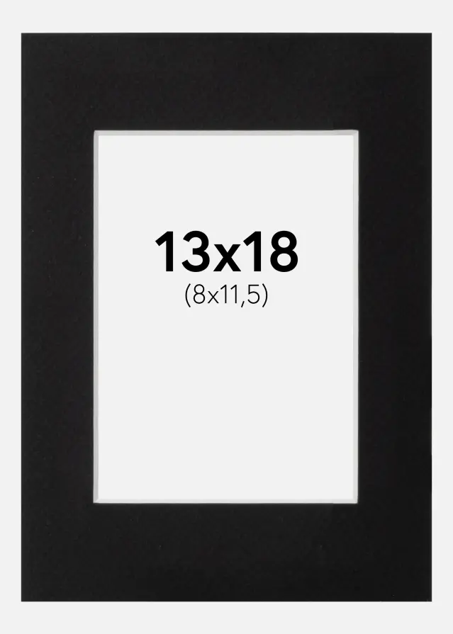 Paspatuuri Musta Standard (Valkoinen keskus) 13x18 cm (8x11,5)