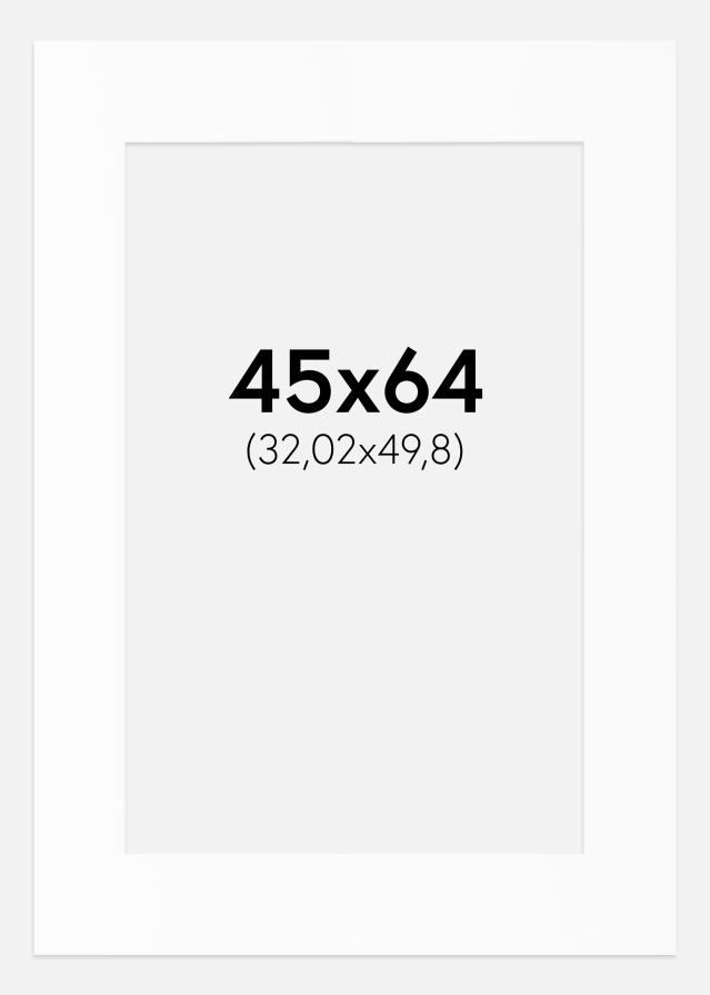 Passepartout Valkoinen Standard (Valkoinen keskus) 45x64 cm (32,02x49,8)