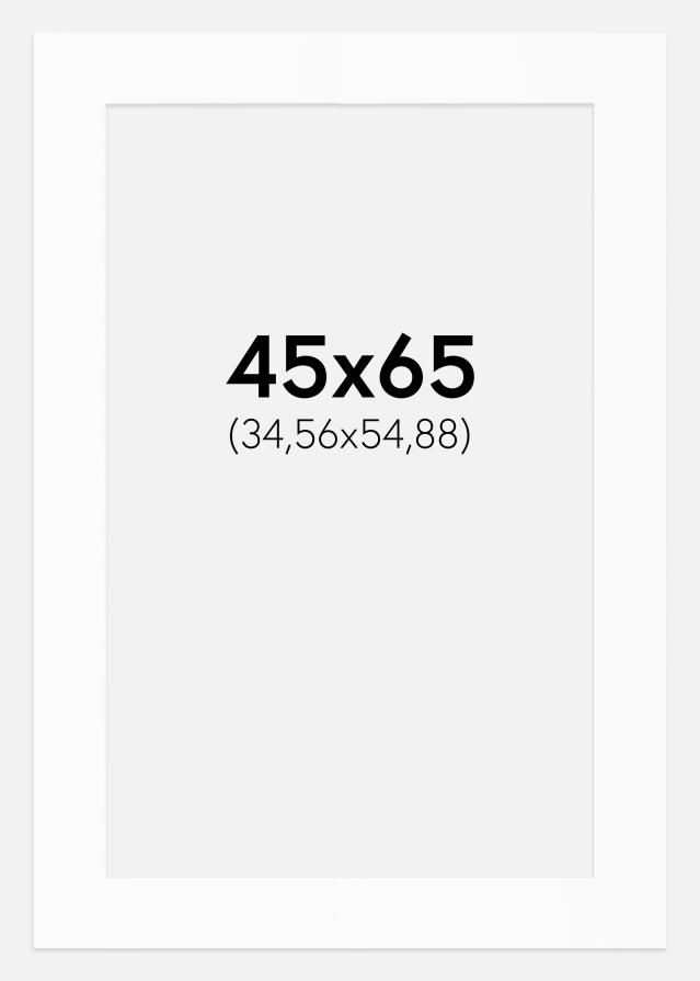 Passepartout Valkoinen Standard (Valkoinen keskus) 45x65 cm (34,56x54,88)