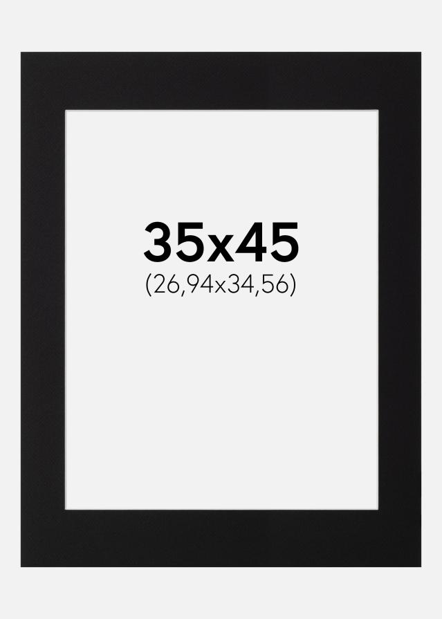 Paspatuuri Musta Standard (Valkoinen Keskus) 35x45 cm (26,94x34,56)