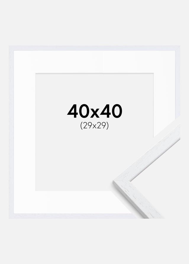 Kehys Edsbyn Warm White 40x40 cm - Passepartout Valkoinen 30x30 cm