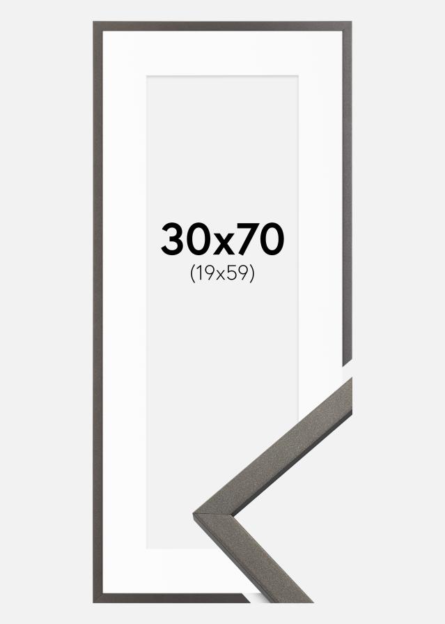Kehys Edsbyn Grafiitti 30x70 cm - Passepartout Valkoinen 20x60 cm