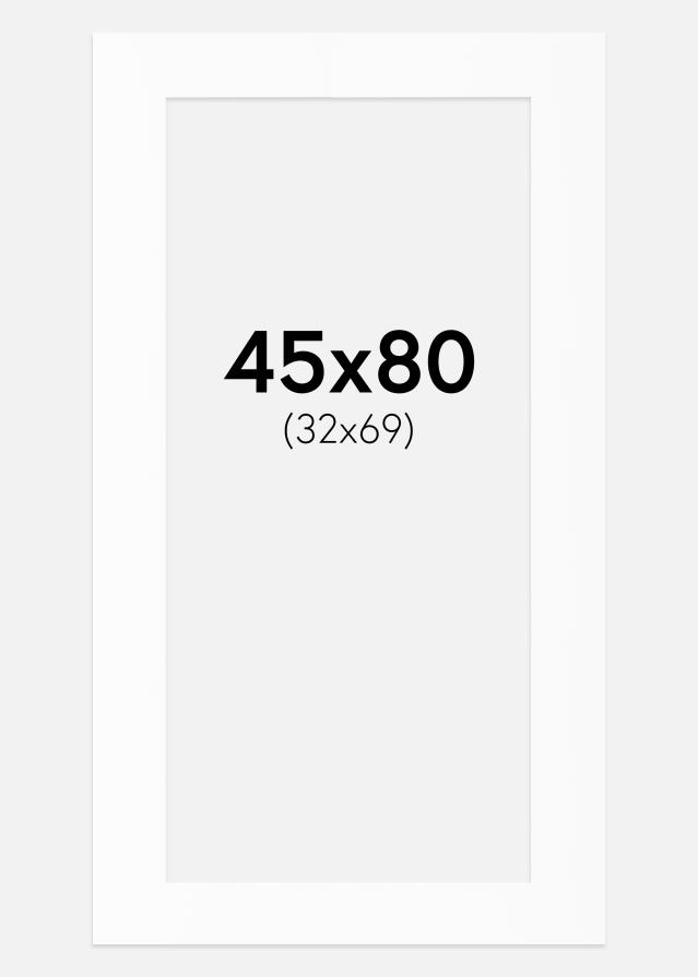 Passepartout Valkoinen Standard (Valkoinen keskus) 45x80 cm (32x69)