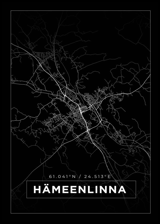 Kartta - Hämeenlinna - Musta Juliste