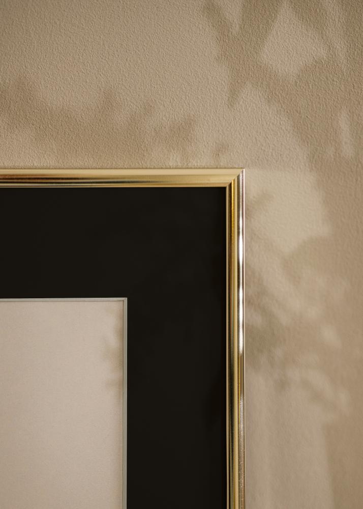 Kehys Alumiini Kiiltävä Kulta 70x100 cm - Paspatuuri Musta 59,4x84 cm (A1)