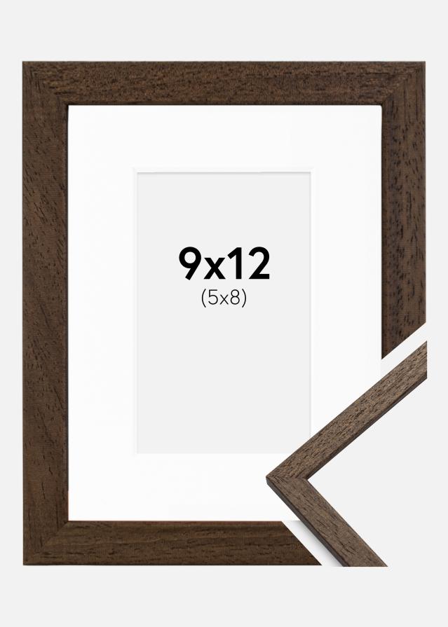 Kehys Edsbyn Saksanpähkinä 9x12 cm - Passepartout Valkoinen 6x9 cm