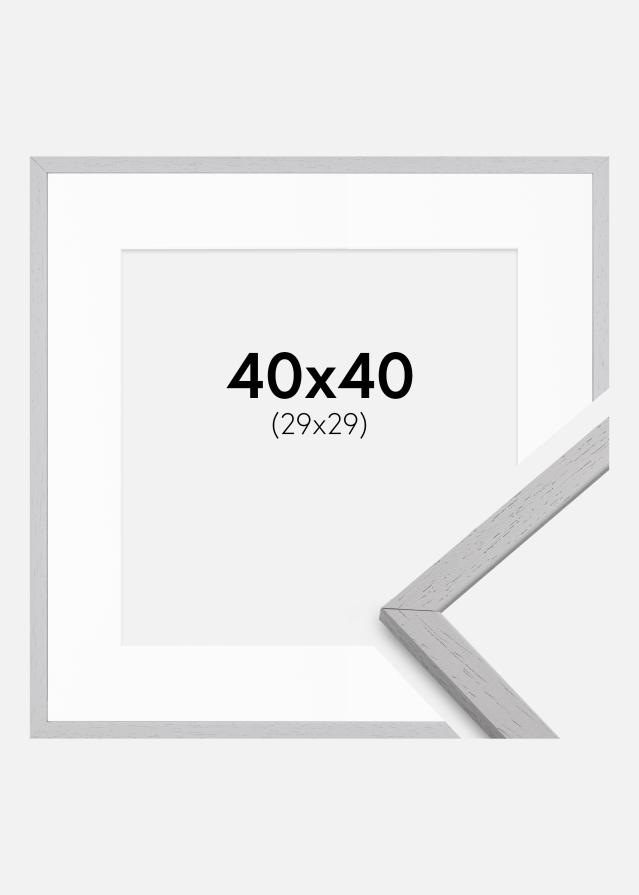 Kehys Edsbyn Grey 40x40 cm - Passepartout Valkoinen 30x30 cm