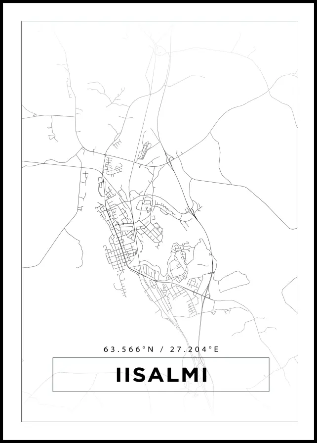 Kartta - Iisalmi - Valkoinen Juliste