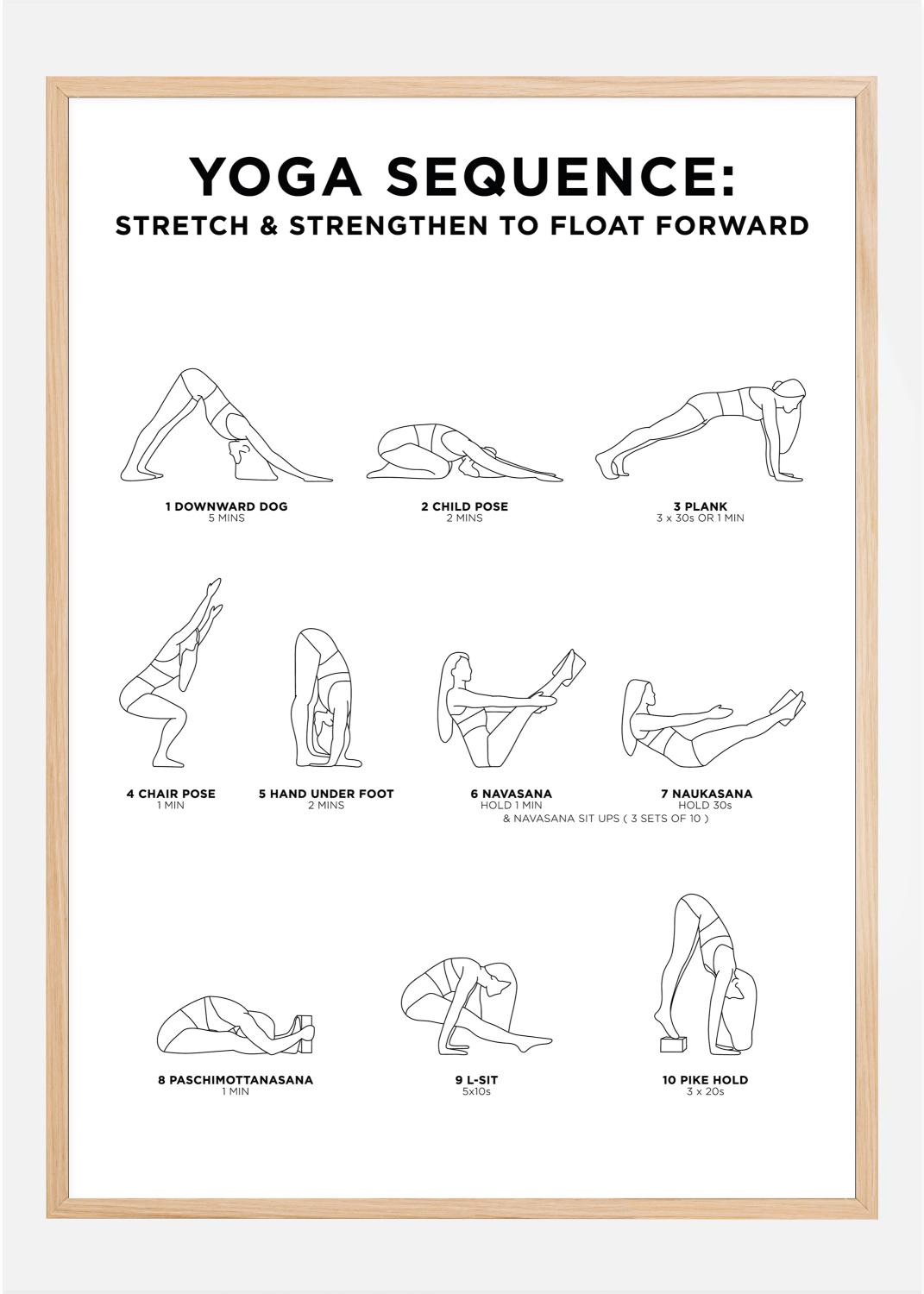 Product Image for Yoga Sequence - Stretch & Strengthen To Float Forward - White Juliste (21x29.7 cm (A4))