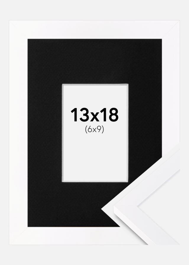 Kehys Selection Valkoinen 13x18 cm - Passepartout Musta 7x10 cm