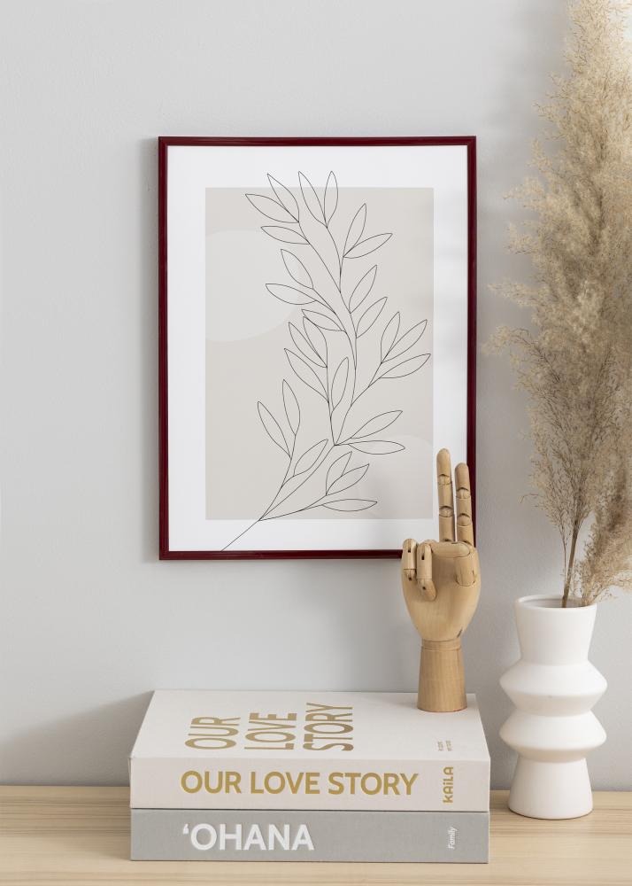 Kehys New Lifestyle Tummanpunainen 30x40 cm - Paspatuuri Musta 21x29,7 cm