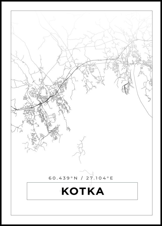 Kartta - Kotka - Valkoinen Juliste