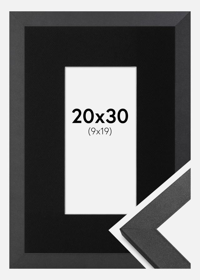 Kehys Graphite Wood 20x30 cm - Paspatuuri Musta 10x20 cm