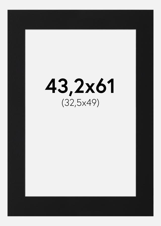 Paspatuuri Musta Standard (Valkoinen keskus) 43,2x61 cm (32,5x49)