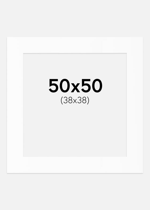 Passepartout Valkoinen Standard (Valkoinen keskus) 50x50 cm (38x38)