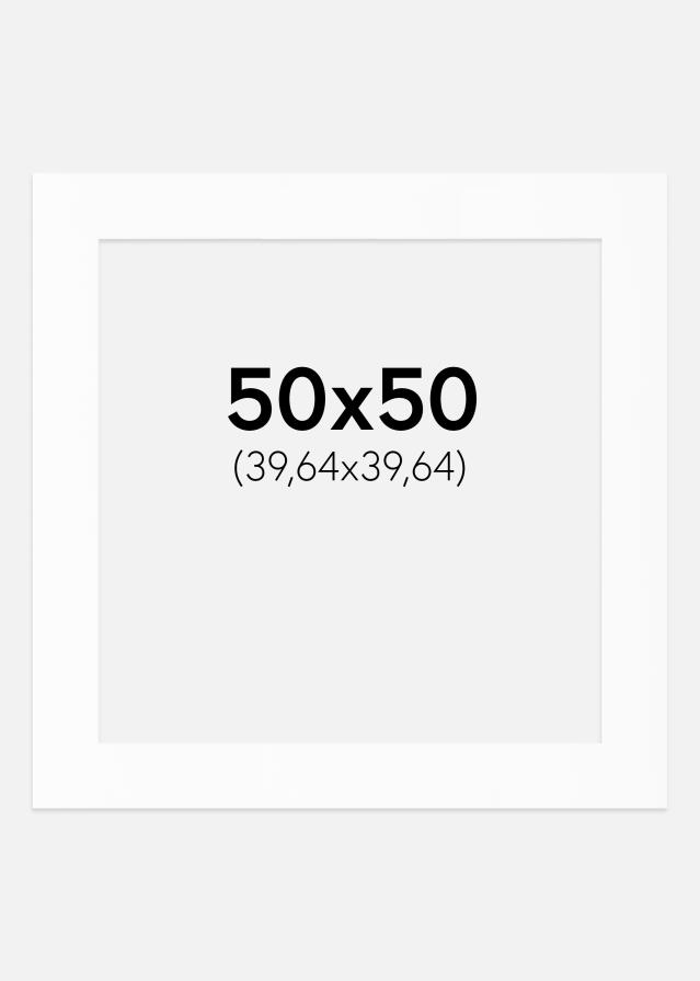 Passepartout Valkoinen Standard (Valkoinen keskus) 50x50 cm (39,64x39,64)