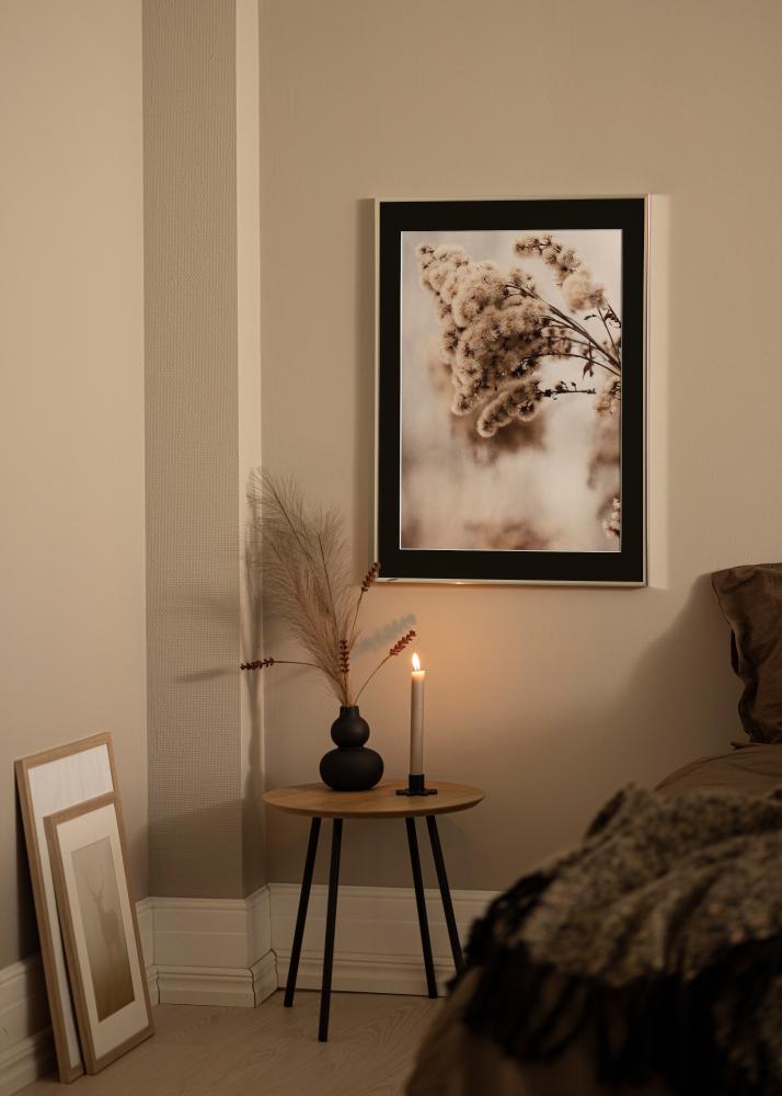 Kehys Alumiini Kiiltävä Hopea 70x100 cm - Paspatuuri Musta 62x85 cm