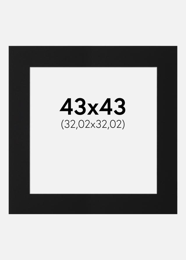 Paspatuuri Musta Standard (Valkoinen keskus) 43x43 cm (32,02x32,02)