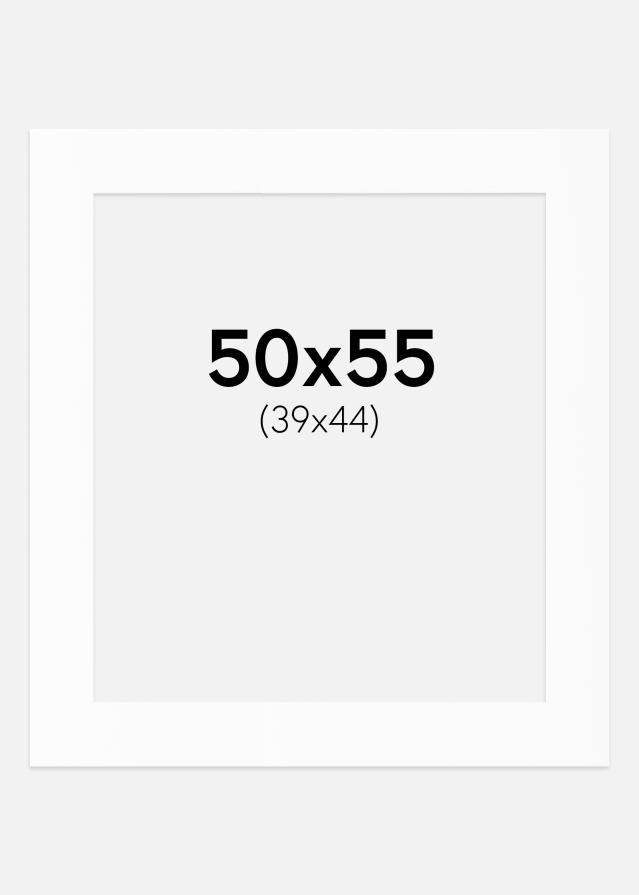 Passepartout Valkoinen Standard (Valkoinen keskus) 50x55 cm (39x44)
