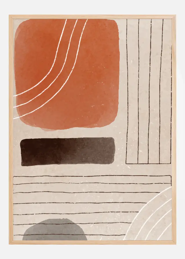 Orange Minimal Shapes I Juliste