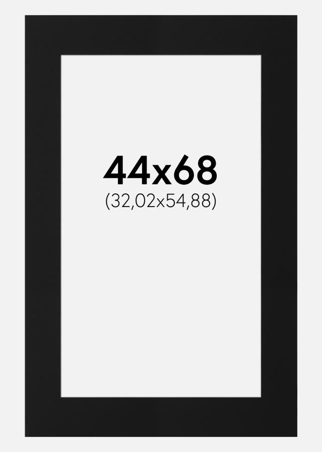 Paspatuuri Musta Standard (Valkoinen keskus) 44x68 cm (32,02x54,88)