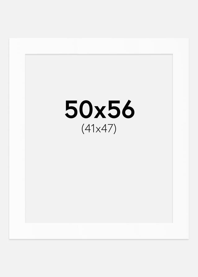 Passepartout Valkoinen Standard (Valkoinen keskus) 50x56 cm (41x47)
