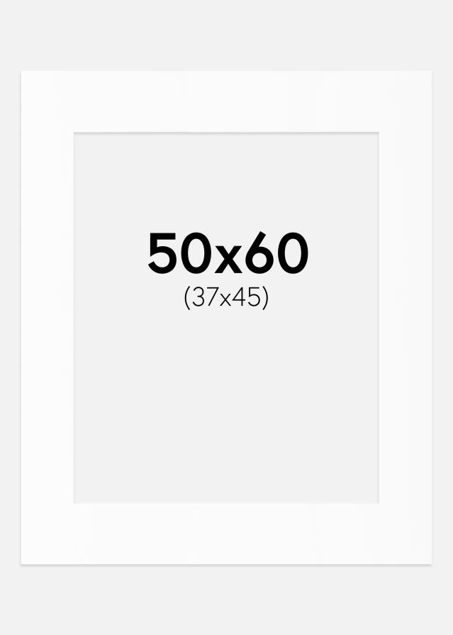 Passepartout Valkoinen Standard (Valkoinen keskus) 50x60 cm (37x45)