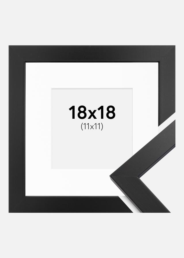Kehys Black Wood 18x18 cm - Passepartout Valkoinen 12x12 cm