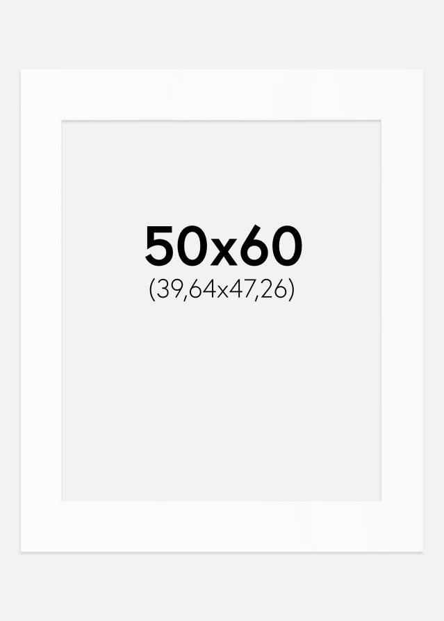 Passepartout Valkoinen Standard (Valkoinen keskus) 50x60 cm (39,64x47,26)