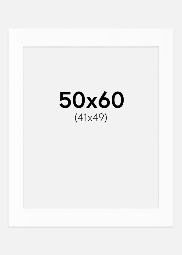 Passepartout Valkoinen Standard (Valkoinen keskus) 50x60 cm (41x49)