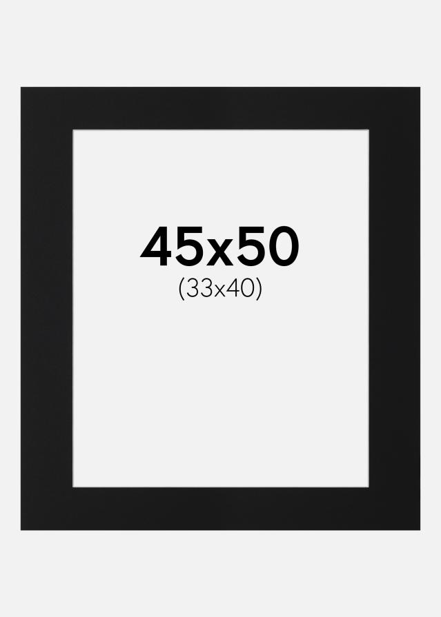 Paspatuuri Musta Standard (Valkoinen keskus) 45x50 cm (33x40)