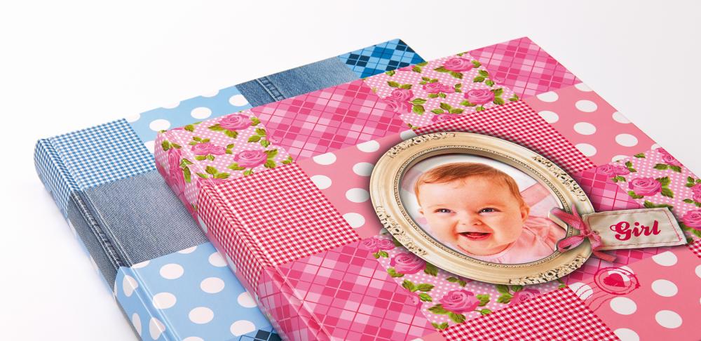 Patchwork Vauva-albumi Vaaleanpunainen - 28x30,5 cm (50 Valkoista sivua / 25 leh