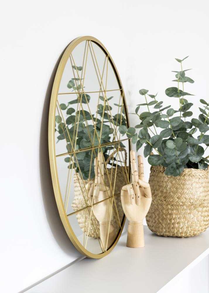 KAILA Pyöreä Peili Triangles - Kullanvärinen 55 cm Ø