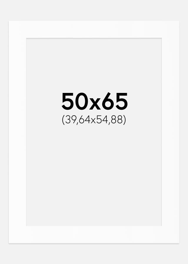 Passepartout Valkoinen Standard (Valkoinen keskus) 50x65 cm (39,64x54,88)