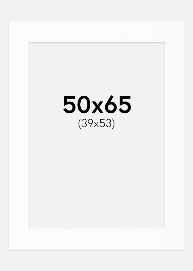Passepartout Valkoinen Standard (Valkoinen keskus) 50x65 cm (39x53)