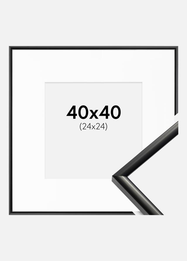 Kehys New Lifestyle Musta 40x40 cm - Passepartout Valkoinen 25x25 cm