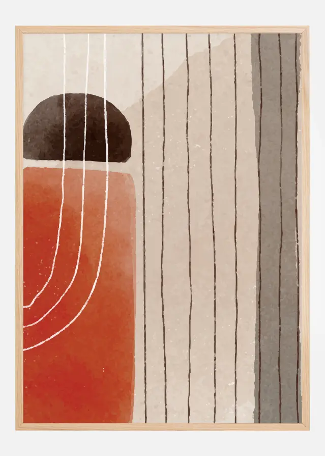 Orange Minimal Shapes III Juliste