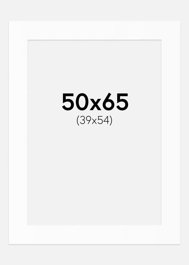 Passepartout Valkoinen Standard (Valkoinen keskus) 50x65 cm (39x54)