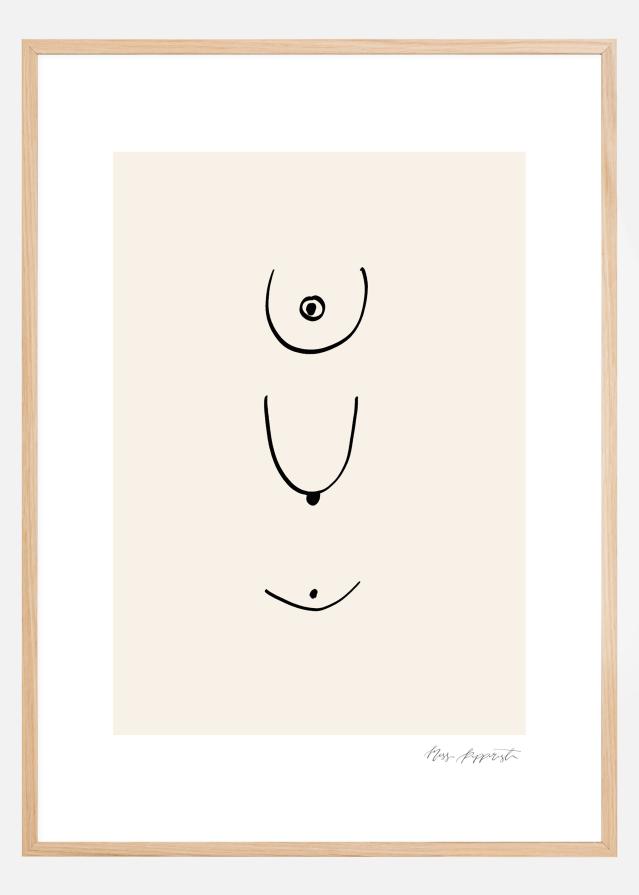 Thin lines - Beige Juliste