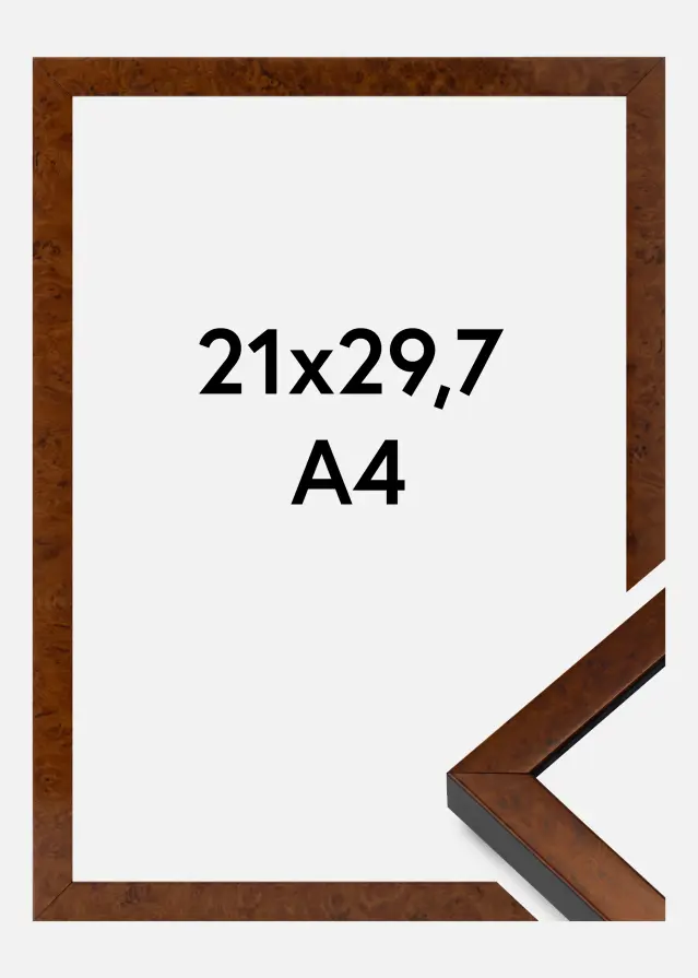 Kehys Ares Akryylilasi Burr Walnut 21x29,7 cm (A4)
