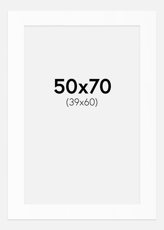 Passepartout Valkoinen Standard (Valkoinen keskus) 50x70 cm (39x60)