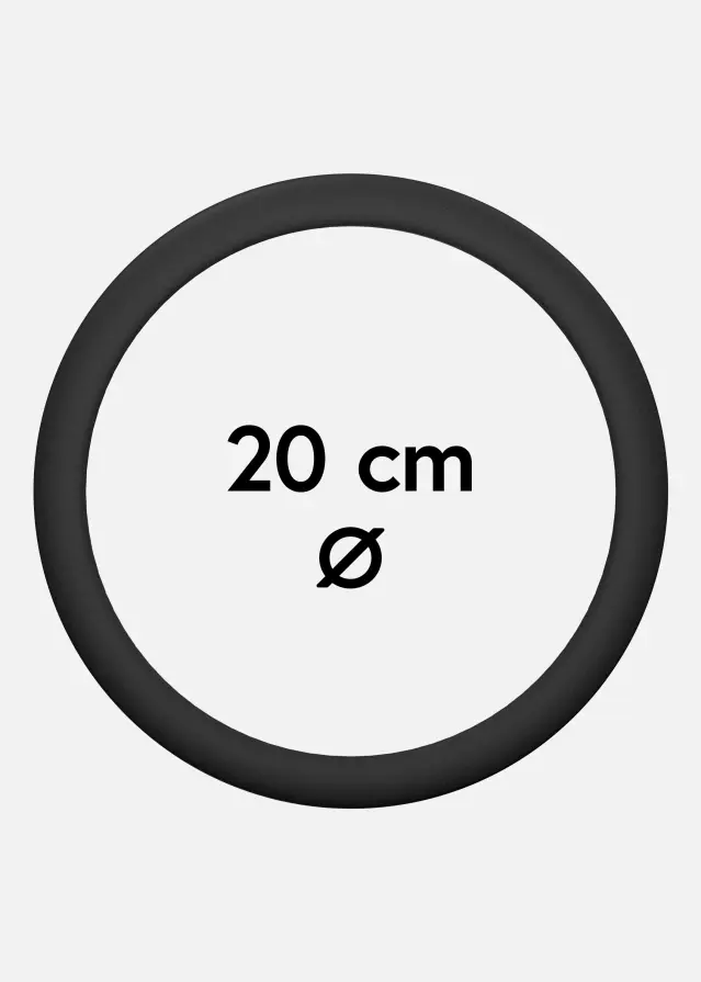 Pyöreä Kehys Akryylilasi Musta 20 cm Ø